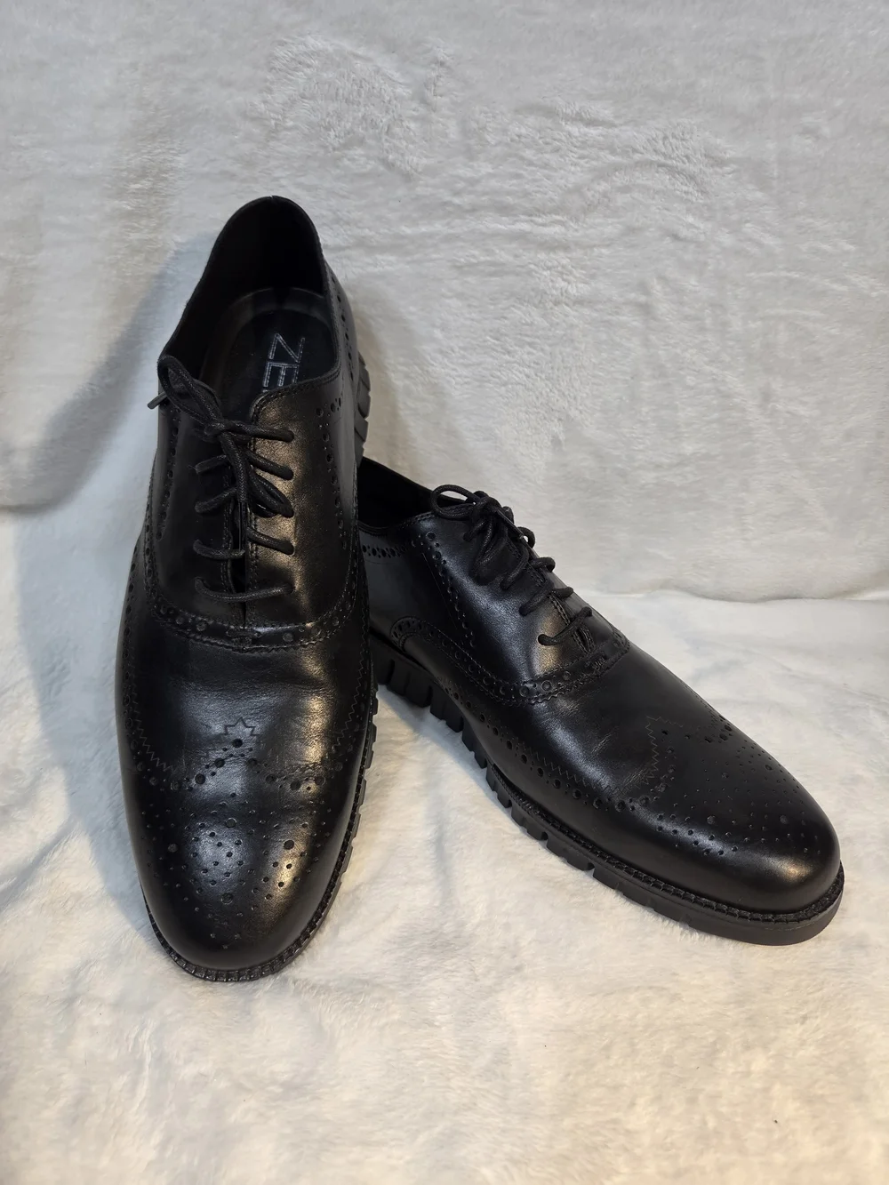 Men's Black Wingtip Oxford Dress Shoes - Unknown Brand